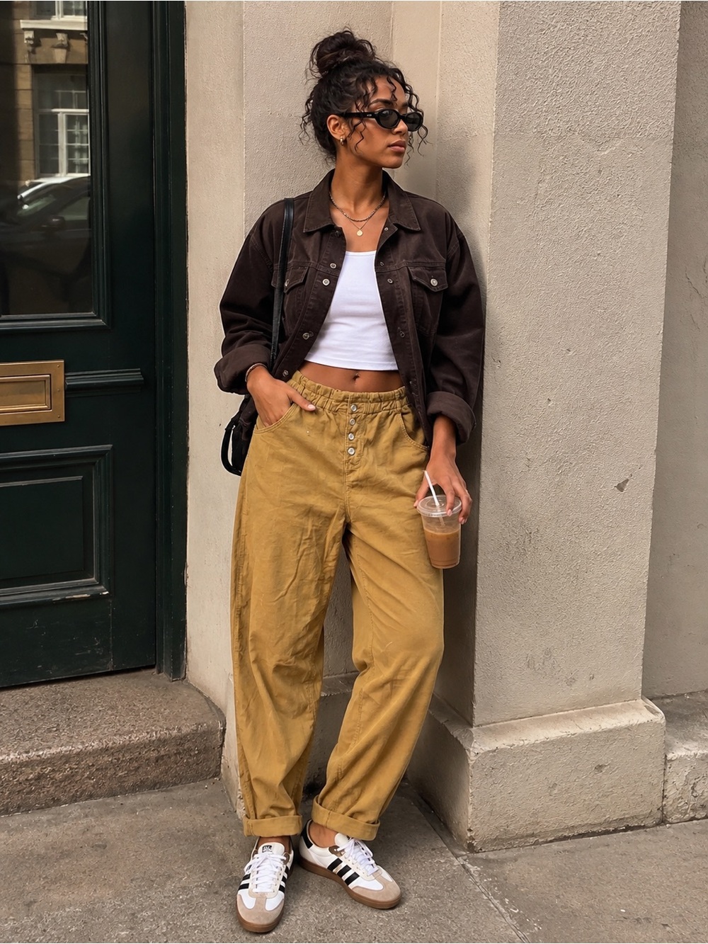 Zara Mustard Corduroy Jogger Pants Elastic Waist Size 6